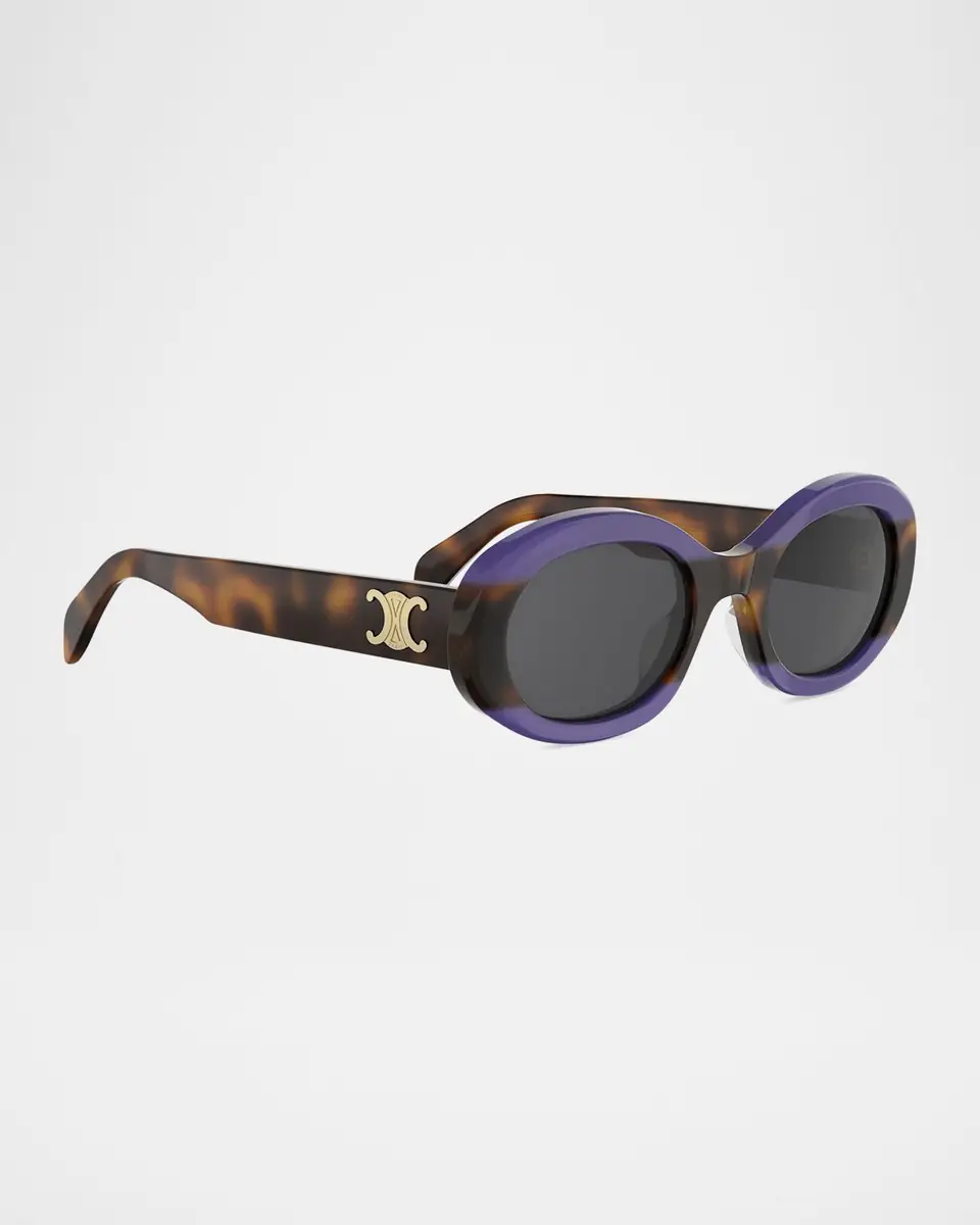 Celine Triomphe 52mm Oval Acetate Sunglasses | Thumbnail 3