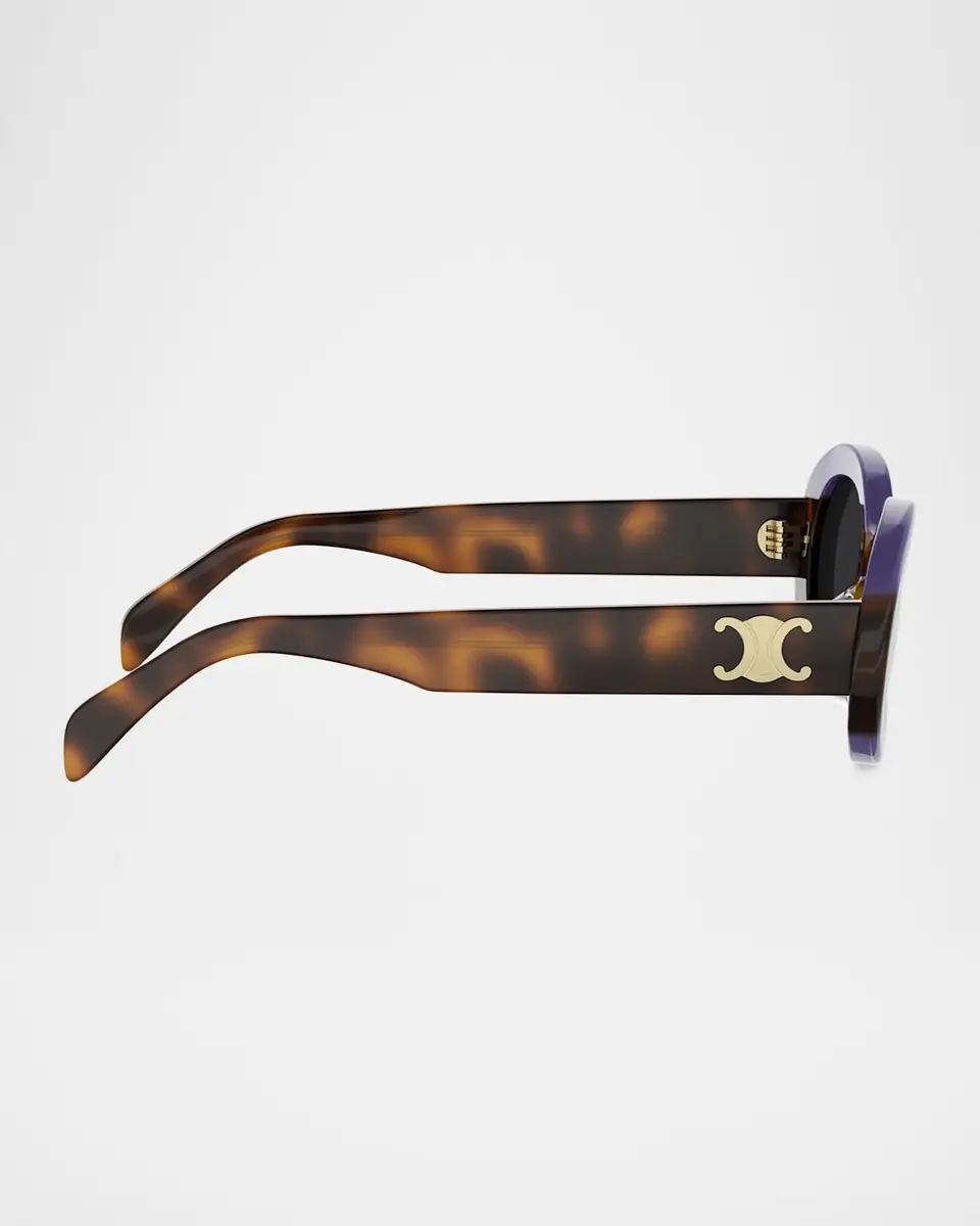 Celine Triomphe 52mm Oval Acetate Sunglasses | Thumbnail 4