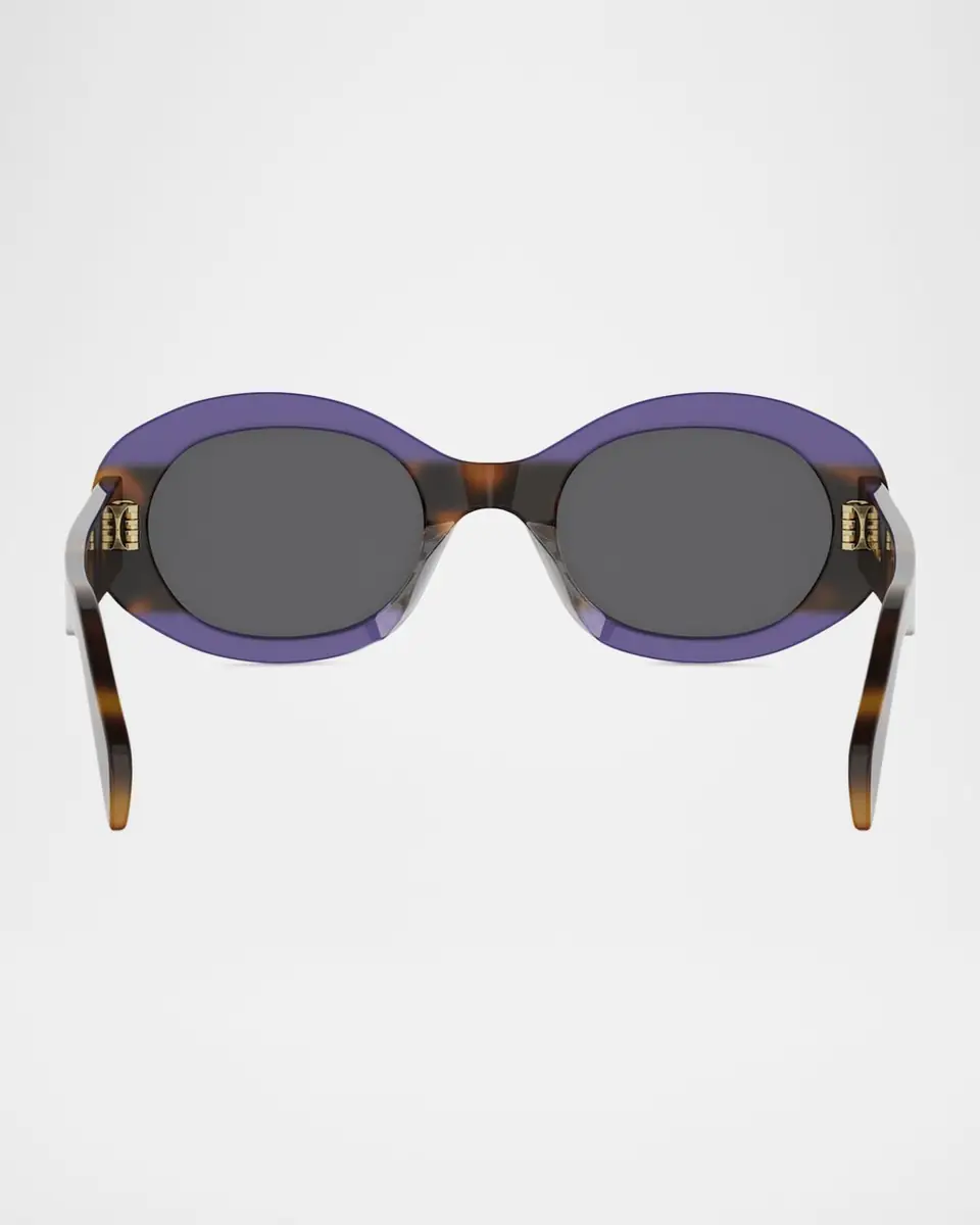 Celine Triomphe 52mm Oval Acetate Sunglasses | Thumbnail 5