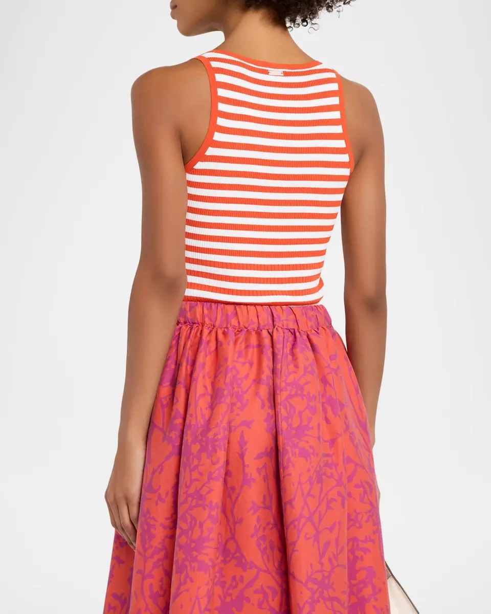 Max Mara Coral Striped Rib Tank Top | Thumbnail 2 Max Mara Coral Striped Rib Tank Top | Thumbnail 2