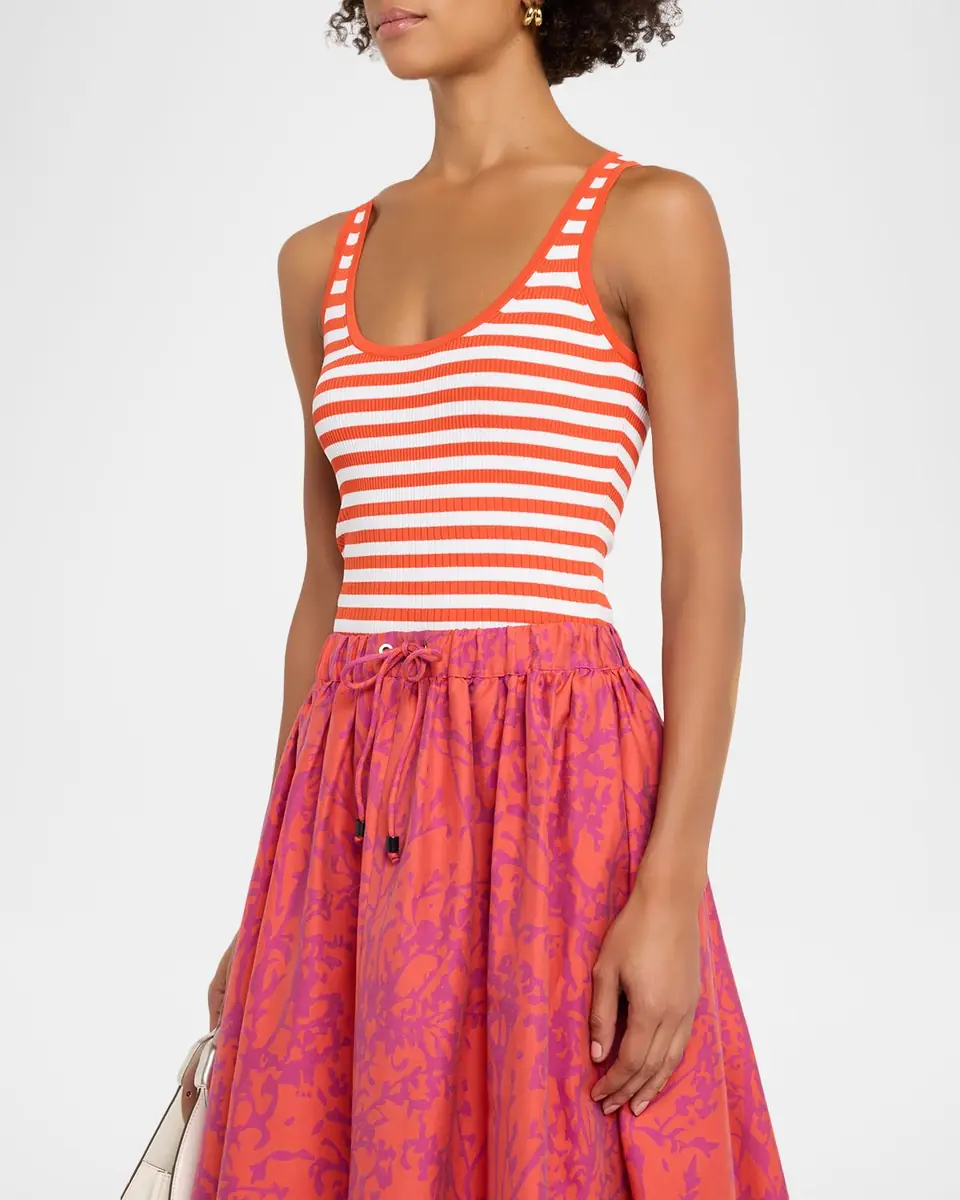 Max Mara Coral Striped Rib Tank Top | Thumbnail 3 Max Mara Coral Striped Rib Tank Top | Thumbnail 3