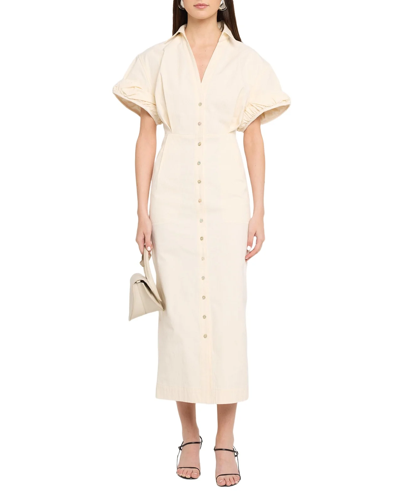 Rolled Short-Sleeve Midi Shirtdress Rolled Short-Sleeve Midi Shirtdress