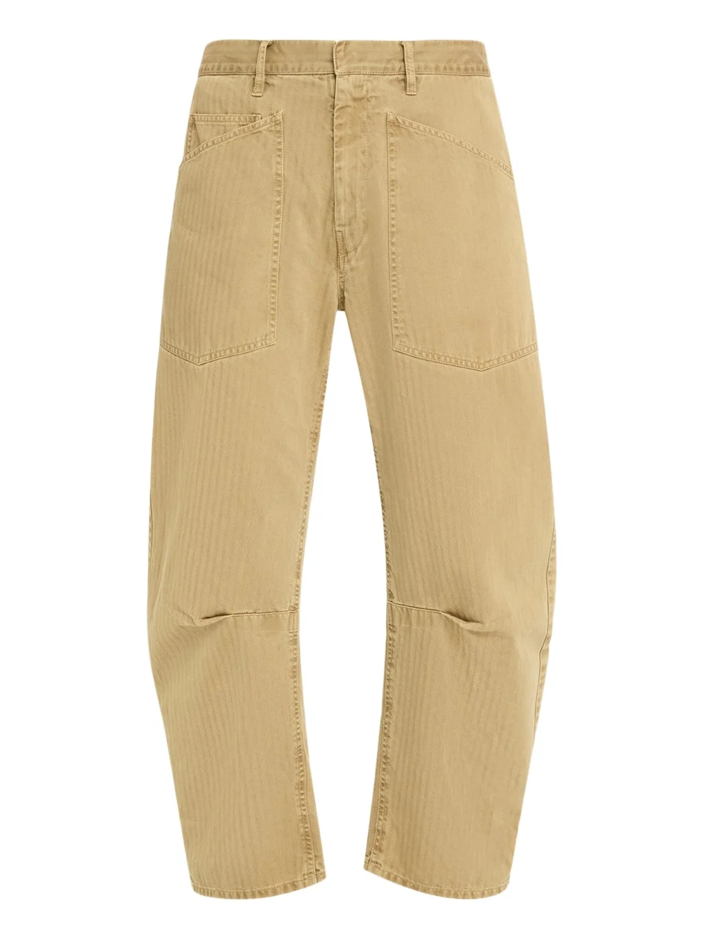 Nili Lotan Shon Herringbone Barrel-Leg Ankle Pants