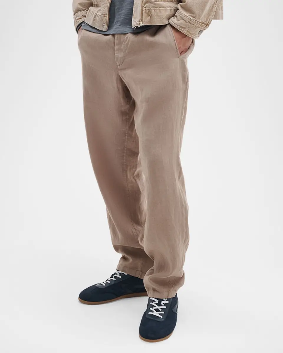 rag & bone Men's Evan Stretch-Waistband Linen Trousers | Thumbnail 4 rag & bone Men's Evan Stretch-Waistband Linen Trousers | Thumbnail 4