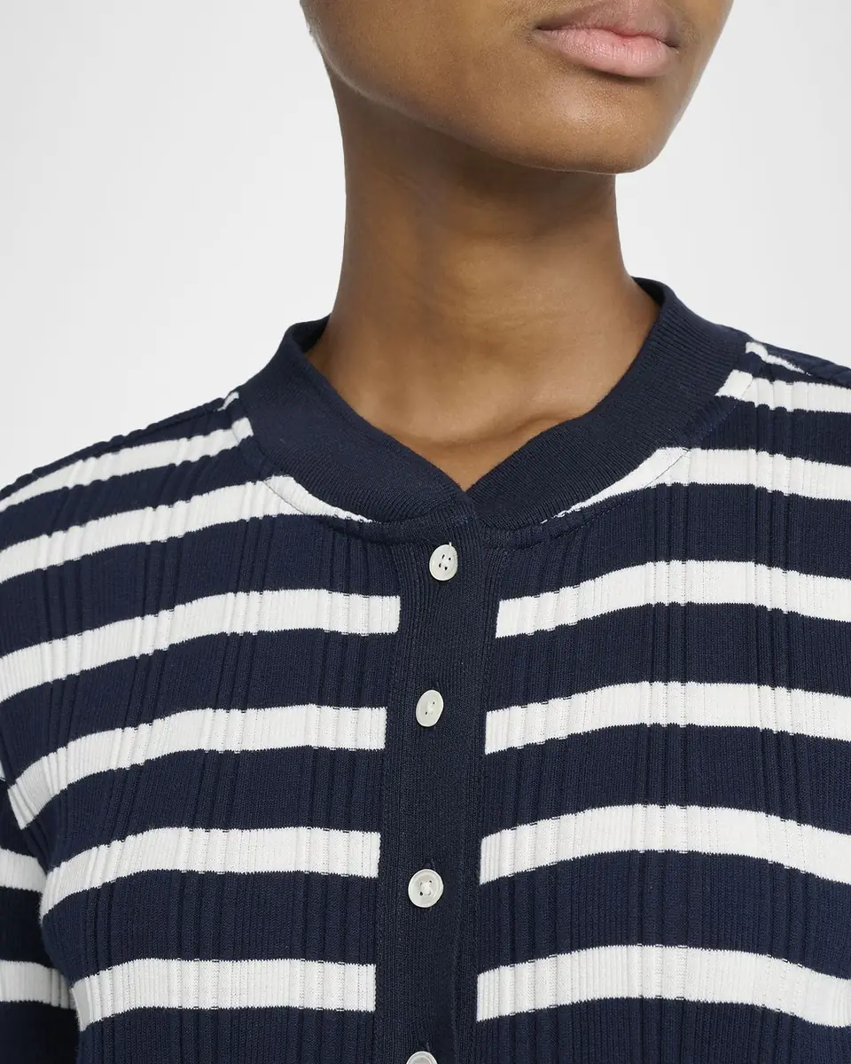 Thom Browne Striped Cotton Rib Crewneck Cardigan | Thumbnail 5