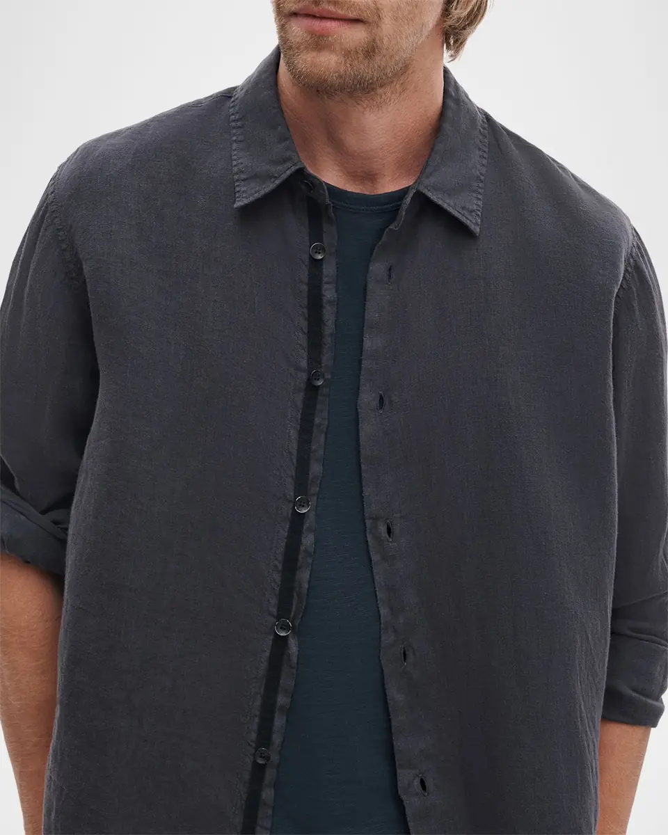 rag & bone Men's Finch Linen Button-Down Shirt | Thumbnail 5 rag & bone Men's Finch Linen Button-Down Shirt | Thumbnail 5