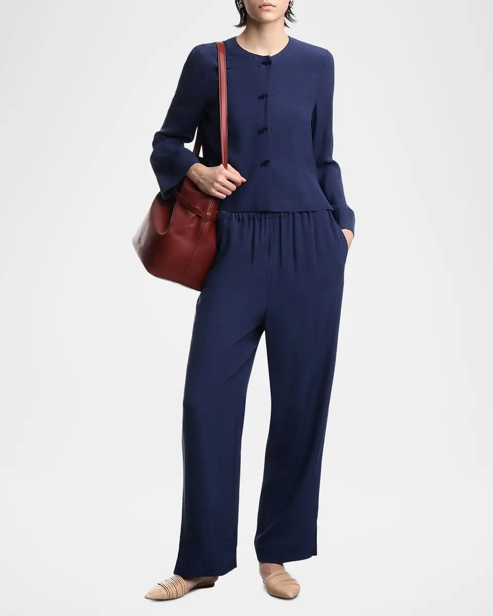 Emporio Armani Straight-Leg Micro Leopard Jacquard Trousers | Thumbnail 2 Emporio Armani Straight-Leg Micro Leopard Jacquard Trousers | Thumbnail 2