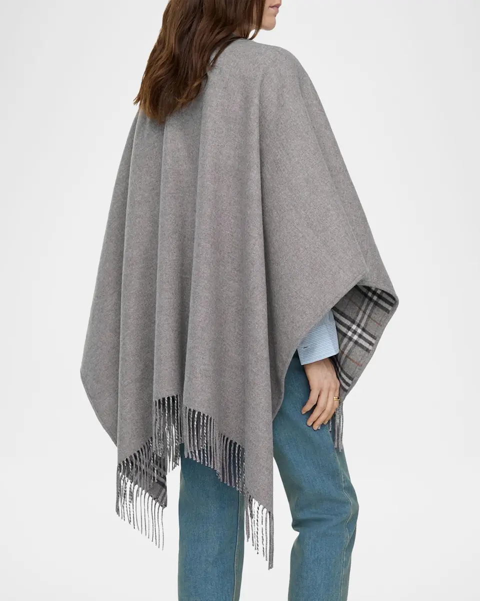 Burberry Reversible Check Wool Cape | Thumbnail 3 Burberry Reversible Check Wool Cape | Thumbnail 3