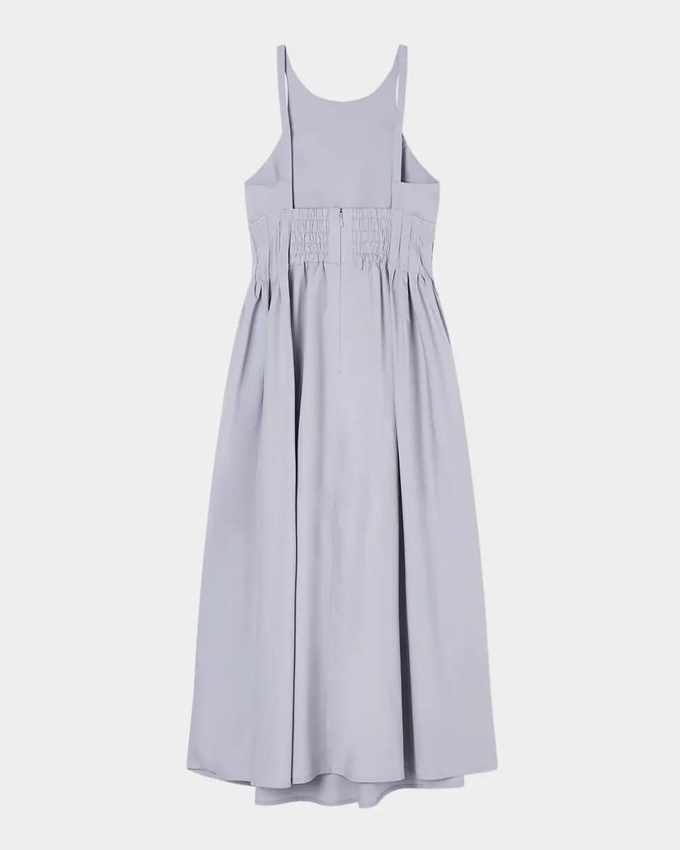 Emporio Armani Pleated Cotton Poplin Midi Dress | Thumbnail 3