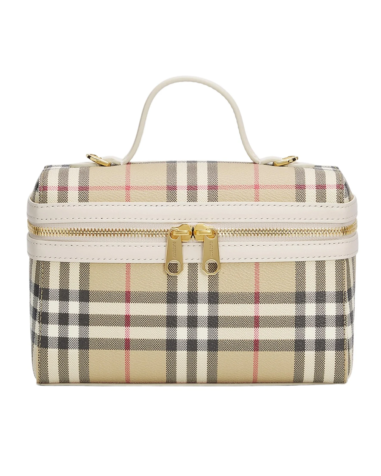 Check Leather Vanity Bag Check Leather Vanity Bag