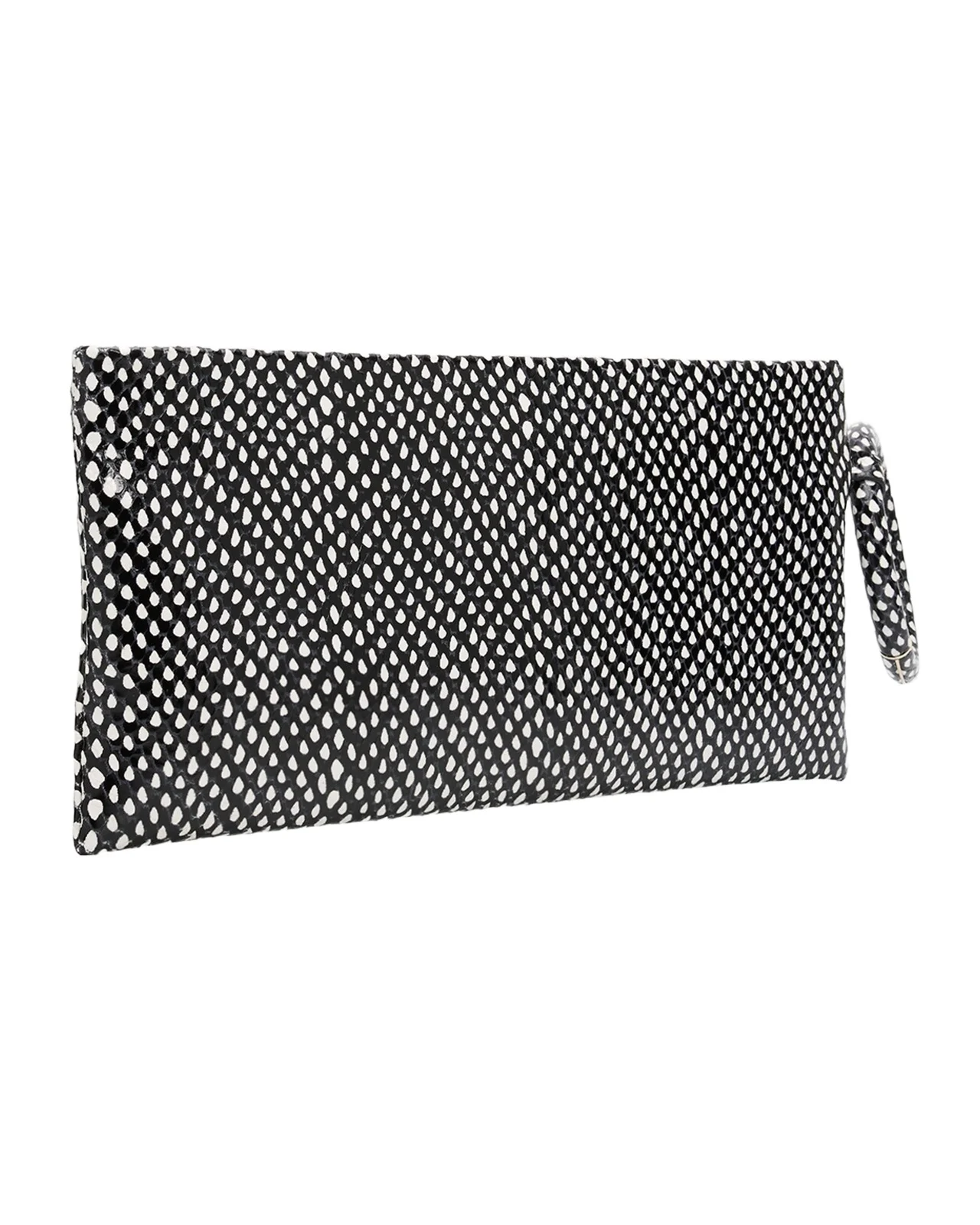 Aura Snake-Effect Leather Clutch