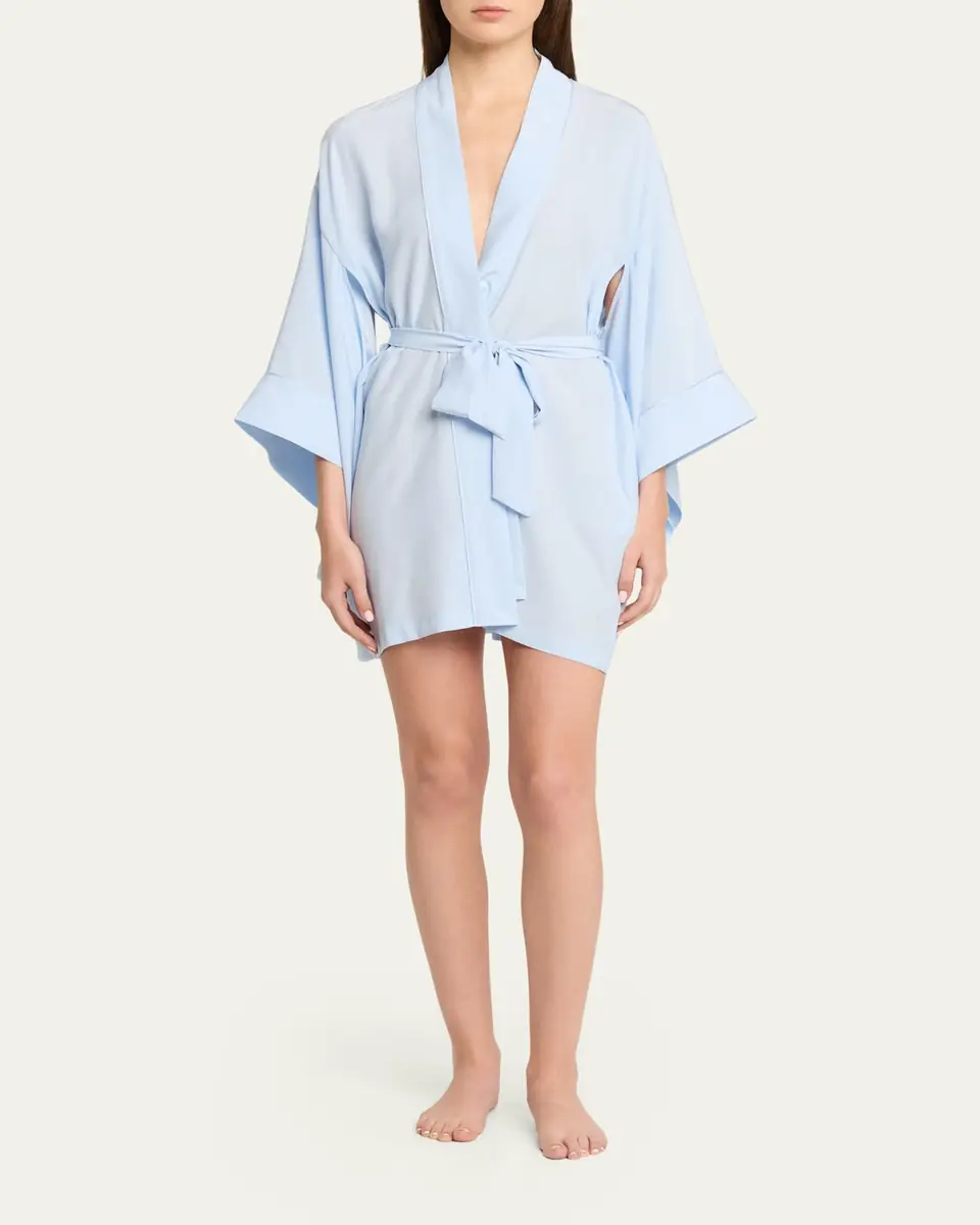 Kiki de Montparnasse Cutout-Sleeve Silk Charmeuse Kimono Robe | Thumbnail 2 Kiki de Montparnasse Cutout-Sleeve Silk Charmeuse Kimono Robe | Thumbnail 2