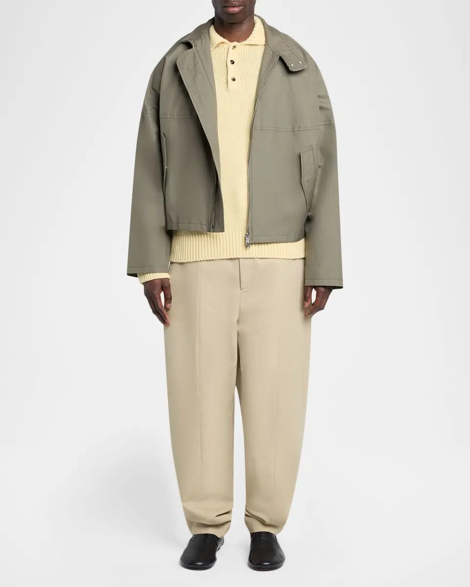 Bottega Veneta Men's Intrecciato-Collar Cotton Field Jacket | Thumbnail 2 Bottega Veneta Men's Intrecciato-Collar Cotton Field Jacket | Thumbnail 2