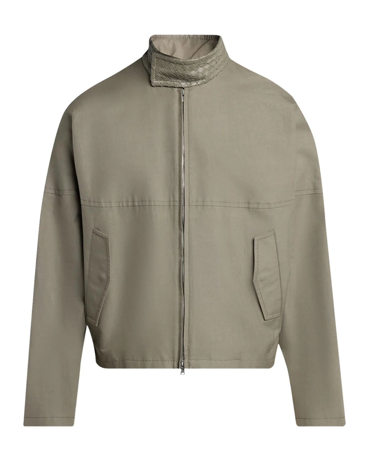 Men's Intrecciato-Collar Cotton Field Jacket Men's Intrecciato-Collar Cotton Field Jacket