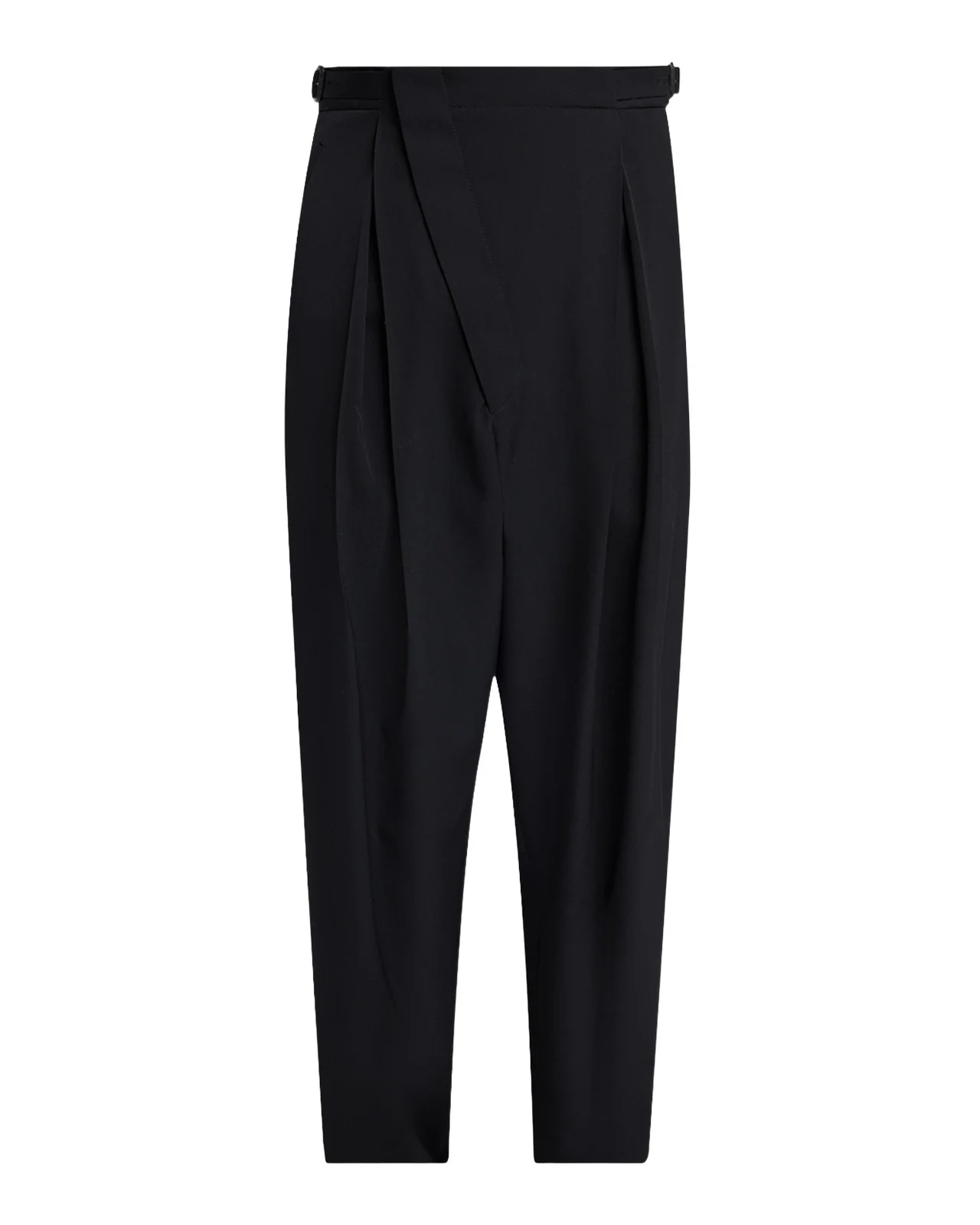Men's Asymmetric High-Rise Pleated Wool Trousers