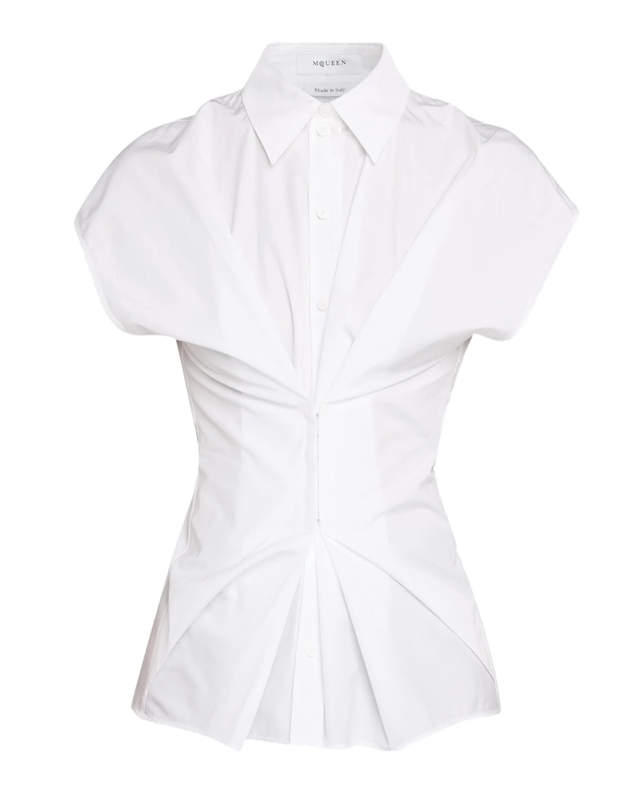 Responsible Cotton Gathered-Waist Button-Down Shirt Responsible Cotton Gathered-Waist Button-Down Shirt