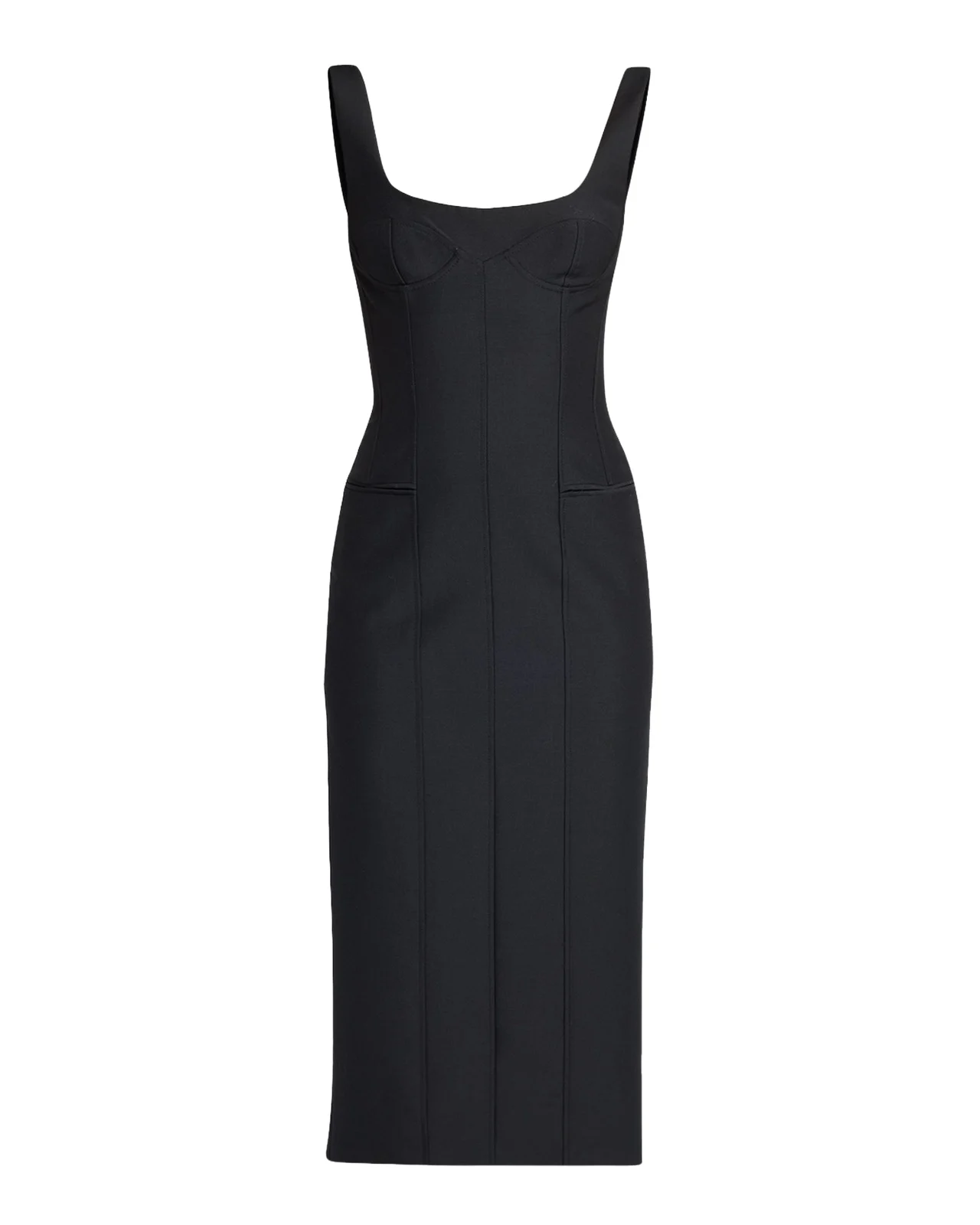Sleeveless Square-Neck Corset Midi Dress Sleeveless Square-Neck Corset Midi Dress