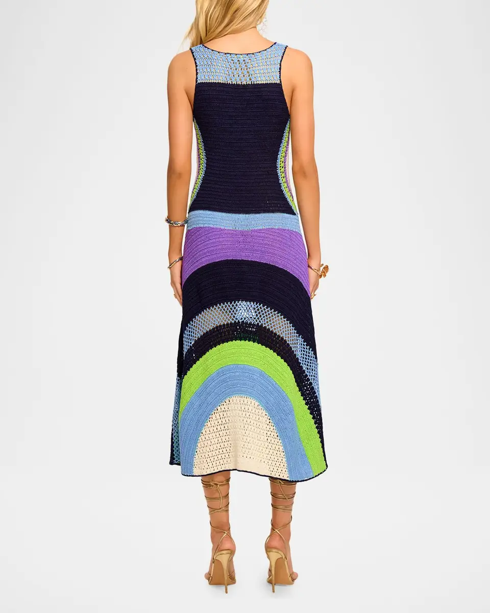 Ramy Brook Cadence Crochet Colorblock Midi-Dress | Thumbnail 2