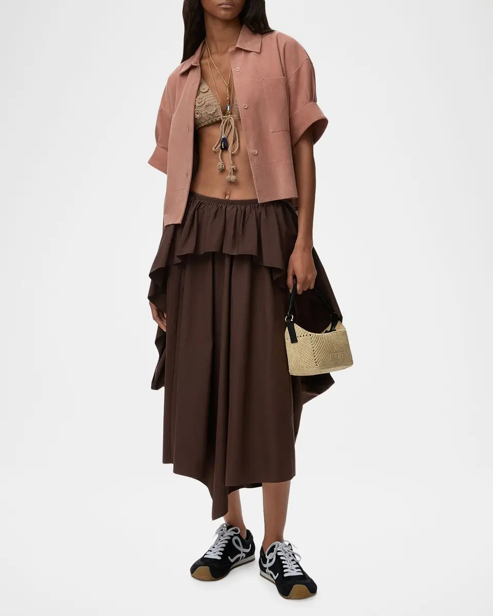 Loewe x Paula's Ibiza Suede Short-Sleeve Button-Down Shirt | Thumbnail 2 Loewe x Paula's Ibiza Suede Short-Sleeve Button-Down Shirt | Thumbnail 2