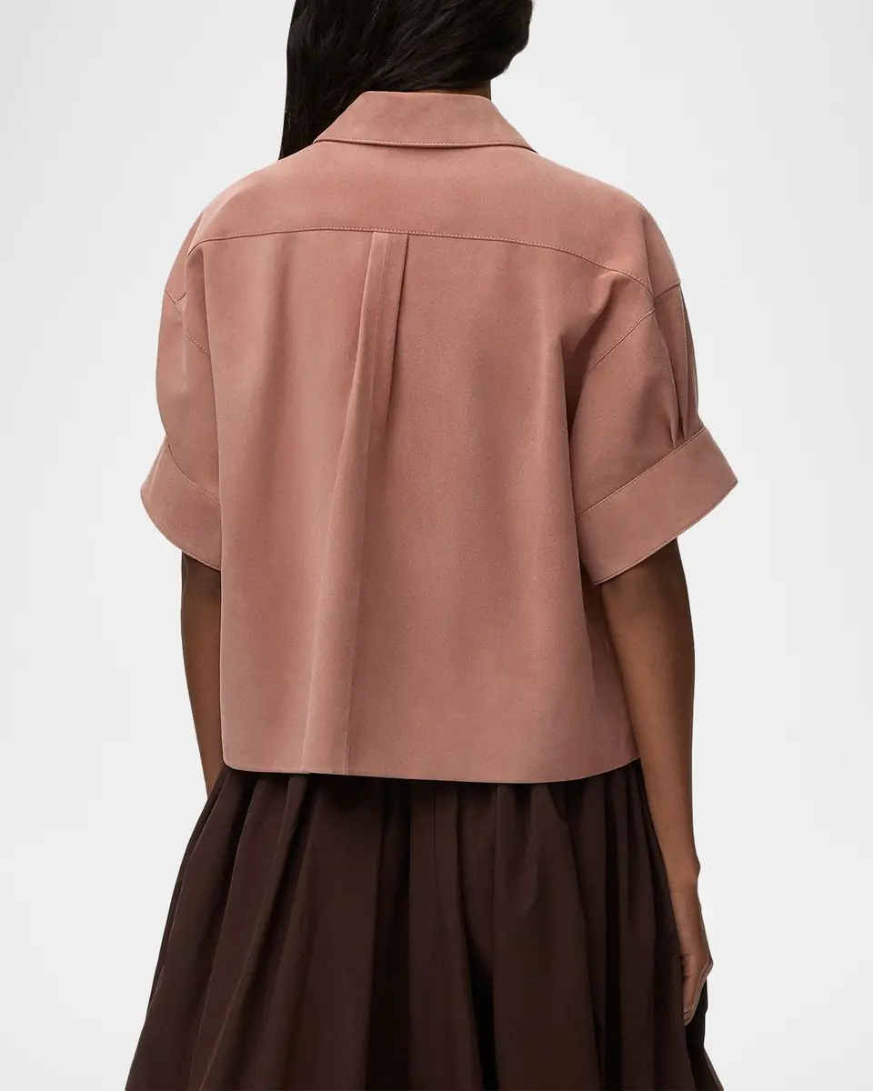 Loewe x Paula's Ibiza Suede Short-Sleeve Button-Down Shirt | Thumbnail 3 Loewe x Paula's Ibiza Suede Short-Sleeve Button-Down Shirt | Thumbnail 3