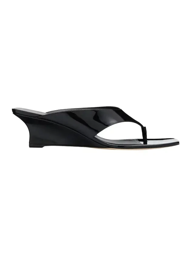 50mm Vinnie Patent Leather Thong Sandals