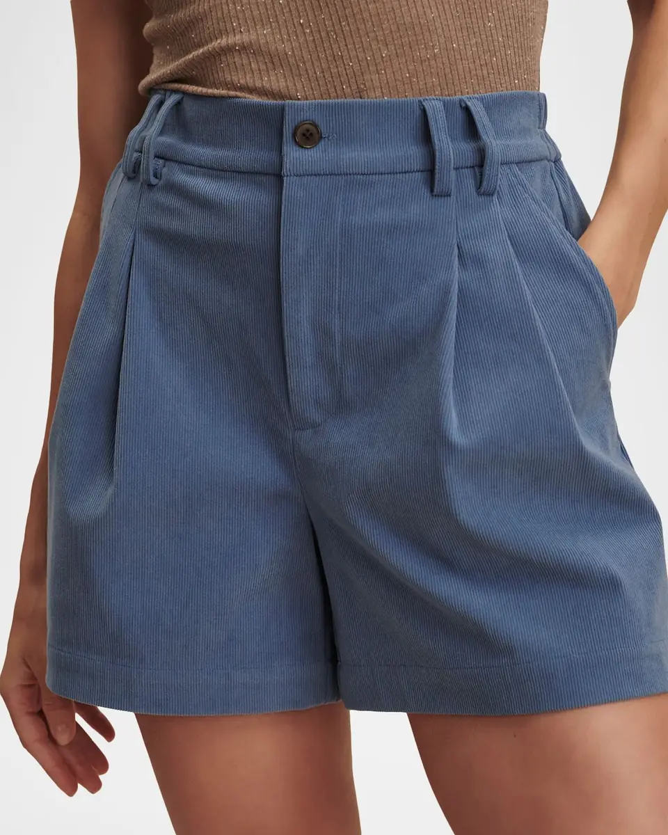 Varley Jorden Pleated Corduroy High-Rise Shorts | Thumbnail 5