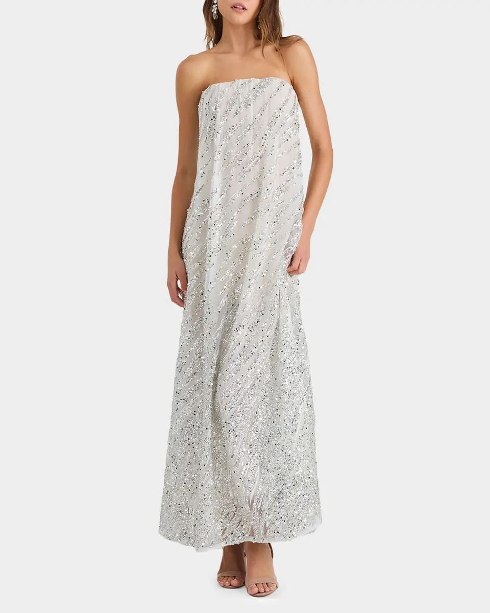 HELSI Margot Strapless Ombre Sequin Gown | Thumbnail 2