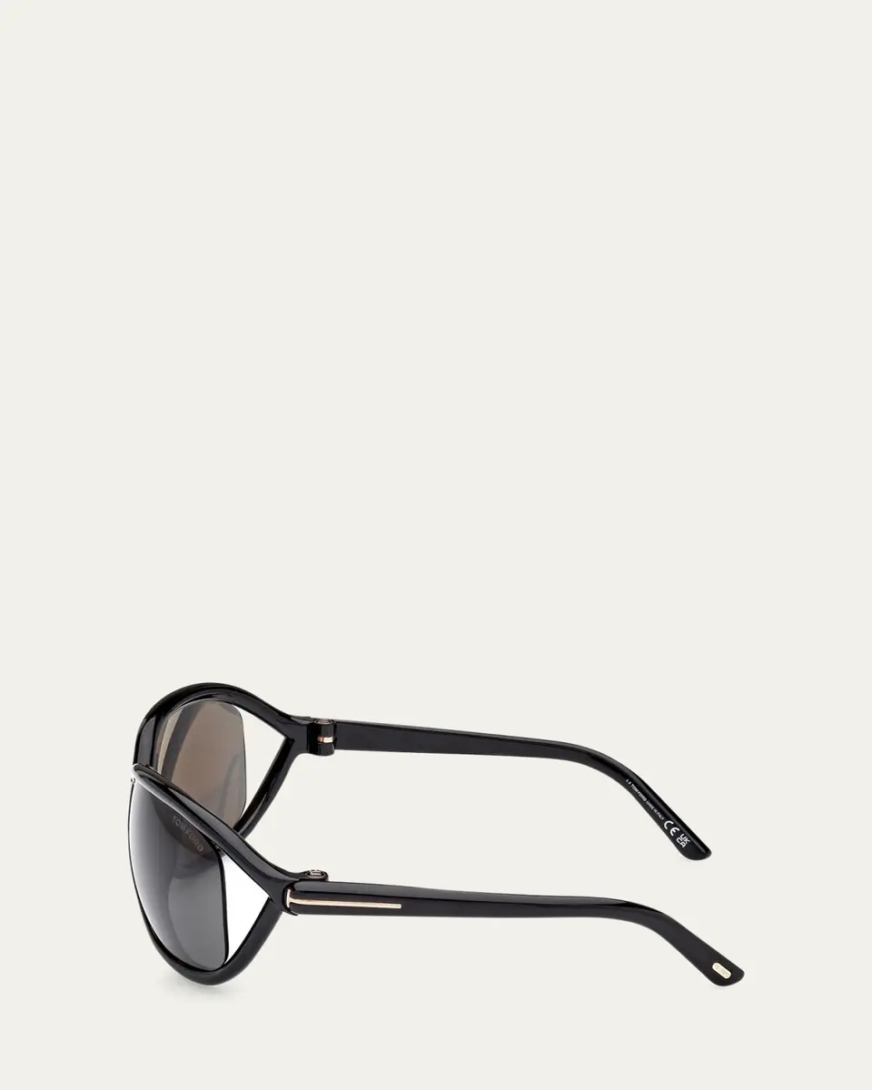 TOM FORD Cut-Out Acetate Round Sunglasses | Thumbnail 3