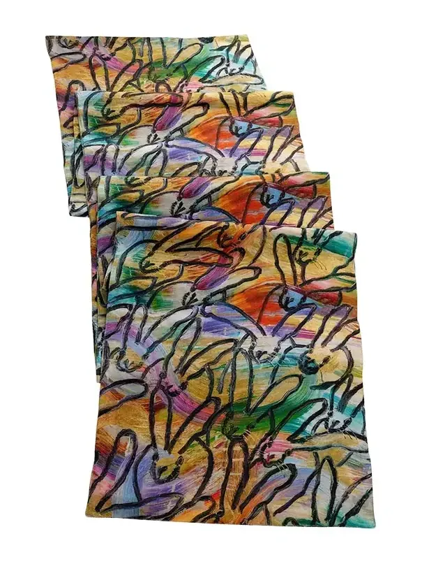 Hunt Slonem Wonderland Printed Linen Table Runner