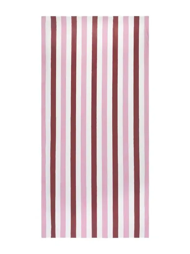 SUMMERILL & BISHOP Raspberry/Rose Pink Stripe Linen Tablecloth, 65" x 98"