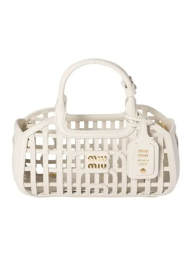 Woven Leather Top-Handle Bag