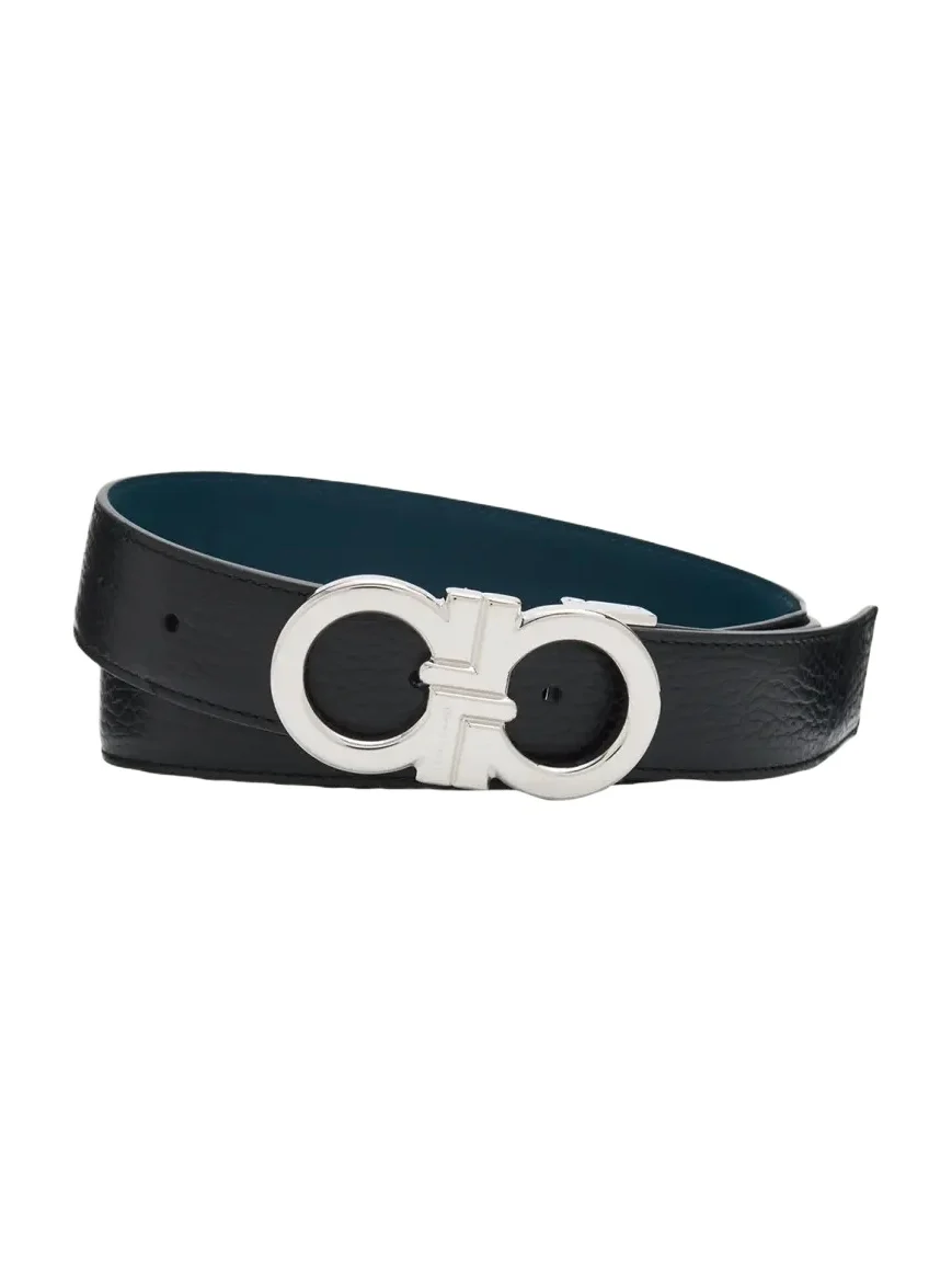 Ferragamo Men's Reversible Leather Gancini-Buckle Belt
