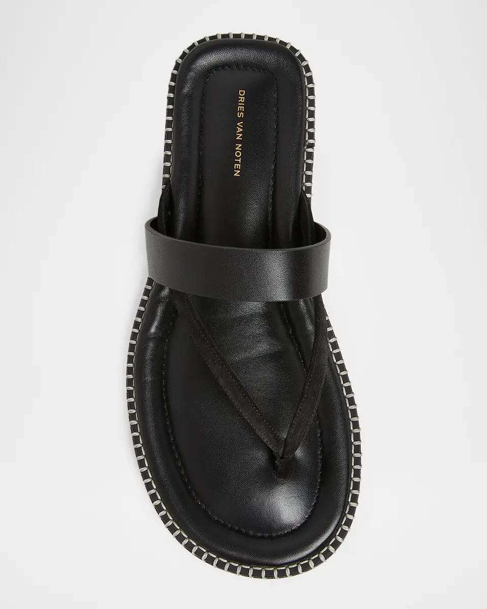 Dries Van Noten Men's Thong Leather Sandals | Thumbnail 5 Dries Van Noten Men's Thong Leather Sandals | Thumbnail 5