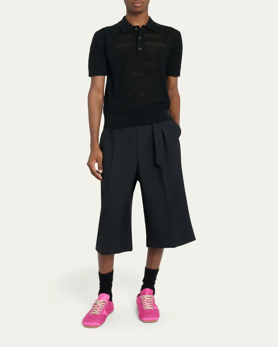 Dries Van Noten Men's Satin Low-Top Sneakers | Thumbnail 3 Dries Van Noten Men's Satin Low-Top Sneakers | Thumbnail 3