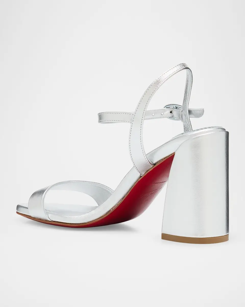 Christian Louboutin 85mm Jane Metallic Leather Ankle-Strap Sandals | Thumbnail 4 Christian Louboutin 85mm Jane Metallic Leather Ankle-Strap Sandals | Thumbnail 4