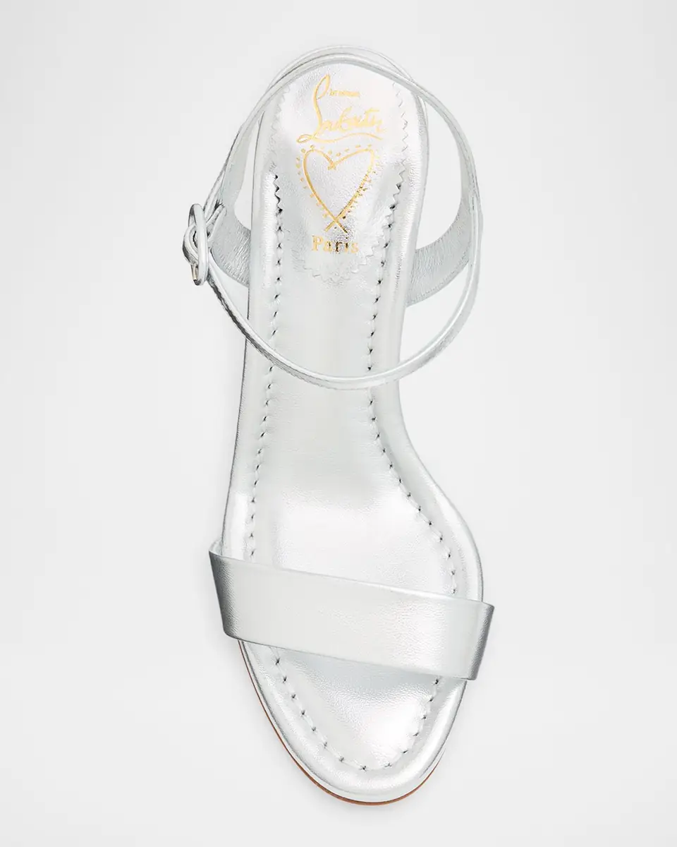 Christian Louboutin 85mm Jane Metallic Leather Ankle-Strap Sandals | Thumbnail 6 Christian Louboutin 85mm Jane Metallic Leather Ankle-Strap Sandals | Thumbnail 6