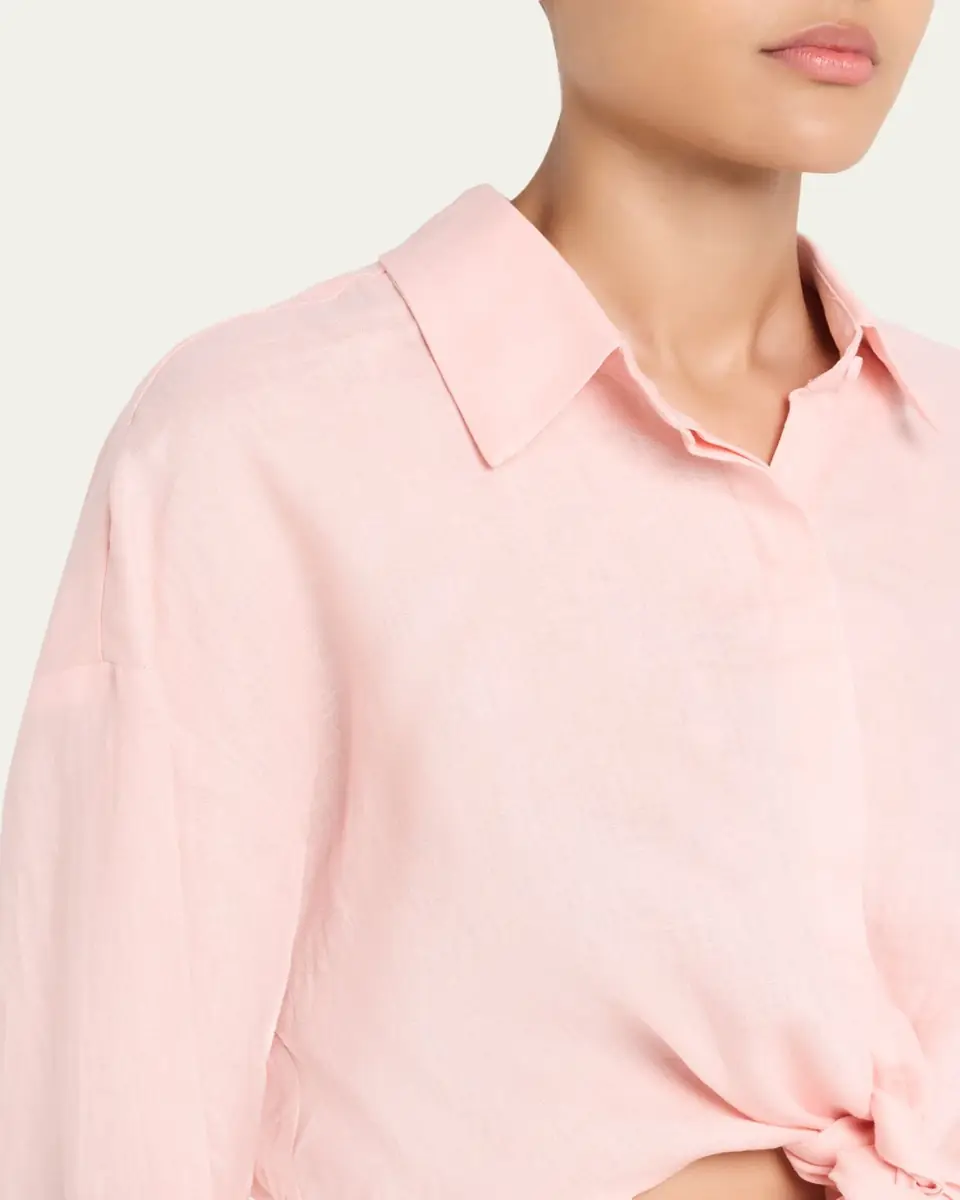 AEXAE Tie-Front Linen Shirt | Thumbnail 5 AEXAE Tie-Front Linen Shirt | Thumbnail 5