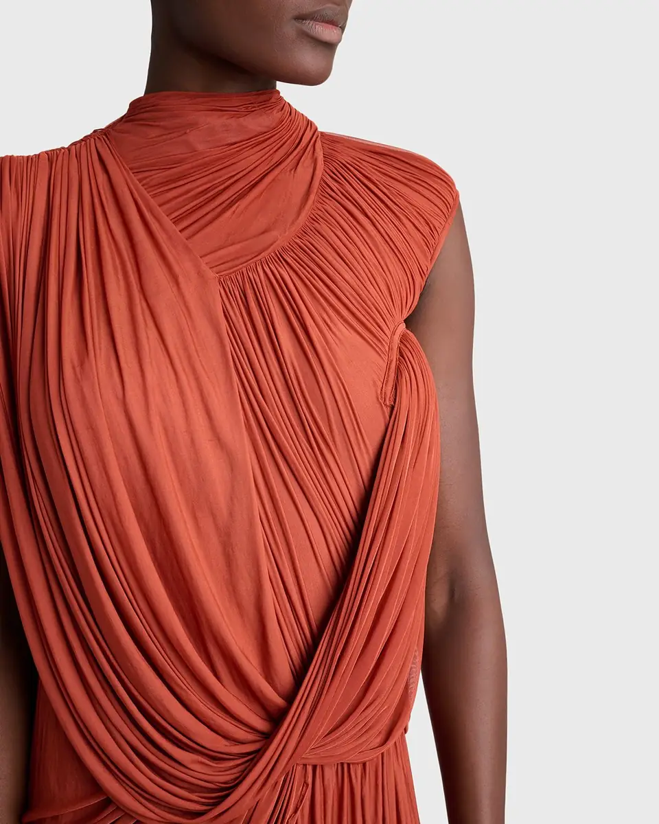 Balmain Draped Jersey Backless Mini Dress | Thumbnail 4 Balmain Draped Jersey Backless Mini Dress | Thumbnail 4