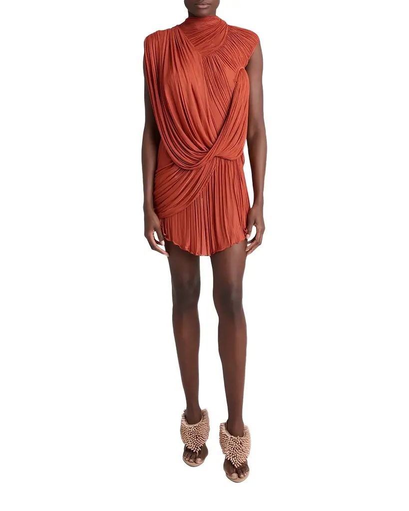 Balmain Draped Jersey Backless Mini Dress | Image 1 Balmain Draped Jersey Backless Mini Dress | Image 1