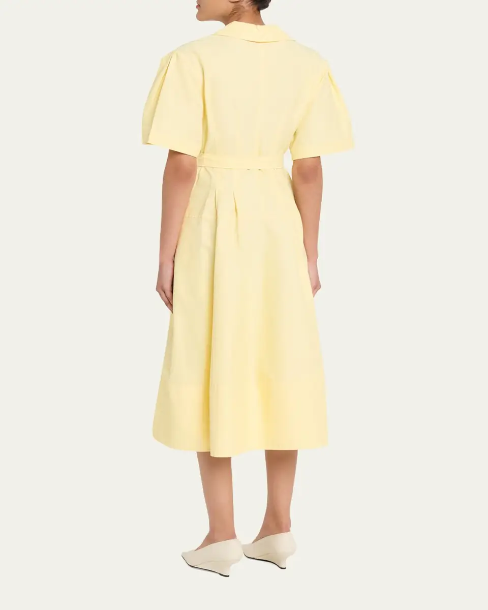 Simkhai Meridith Belted Short-Sleeve Midi Dress | Thumbnail 3 Simkhai Meridith Belted Short-Sleeve Midi Dress | Thumbnail 3