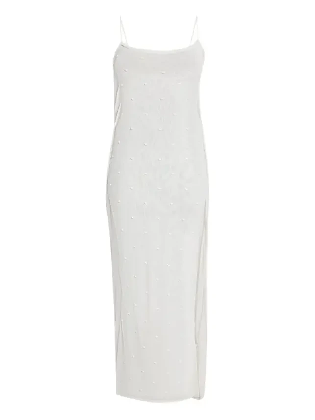 Embroidered Cowl-Back Maxi Dress Embroidered Cowl-Back Maxi Dress