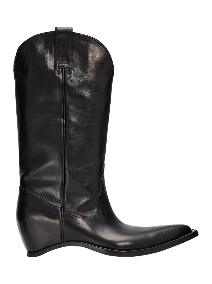Heel-Less Leather Cowboy Boots Heel-Less Leather Cowboy Boots