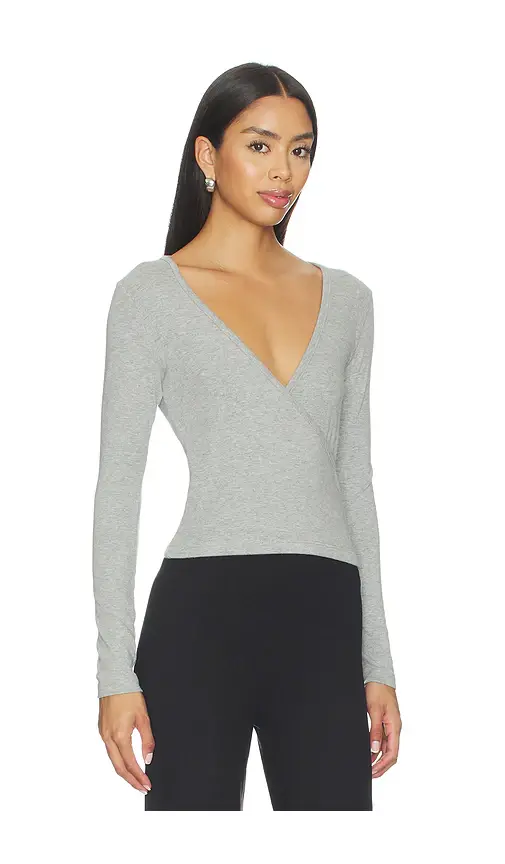 DONNI. The Baby Rib Criss Cross Long Sleeve | Thumbnail 2