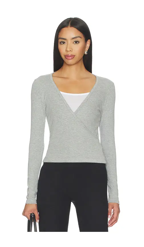 DONNI. The Baby Rib Criss Cross Long Sleeve | Image 1 DONNI. The Baby Rib Criss Cross Long Sleeve | Image 1
