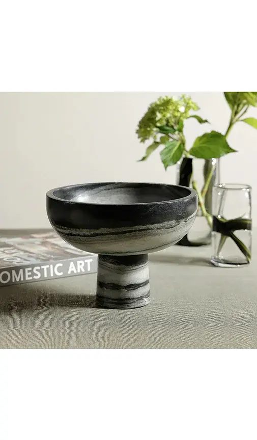 The Favorites Footed Bowl Black Panda Marble | Thumbnail 2 The Favorites Footed Bowl Black Panda Marble | Thumbnail 2
