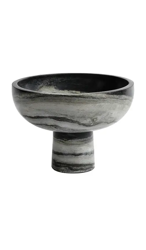 The Favorites Footed Bowl Black Panda Marble