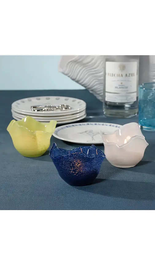 The Favorites Wavy Bowl Glass Tealight Holder Set of 6 | Thumbnail 2