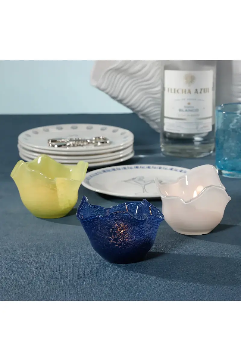 The Favorites Wavy Bowl Glass Tealight Holder Set of 6 | Thumbnail 4