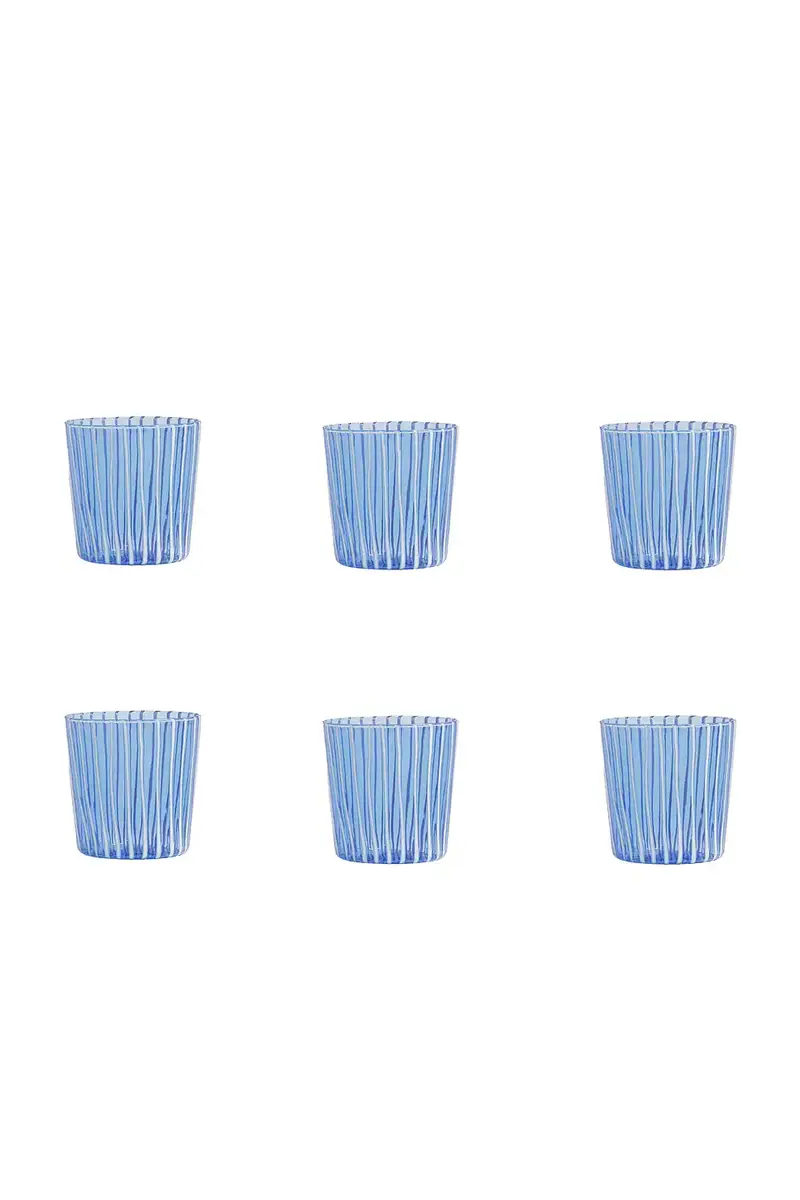The Favorites Marina White Stripe Glass Tumbler Set Of 6 | Thumbnail 3