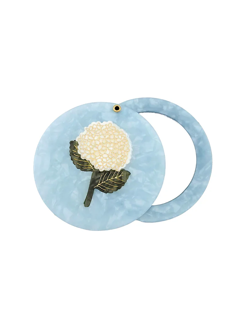 Hand-painted Hydrangea Compact Mirror